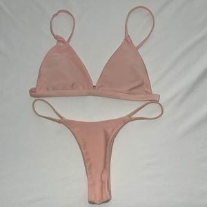 Baby pink triangle bikini